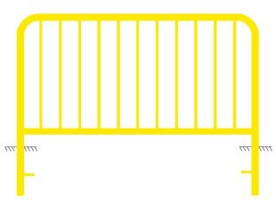 Bariera chodnikowa U-11a szczeblinkowa | do wkopania, wbetonowania, żółta